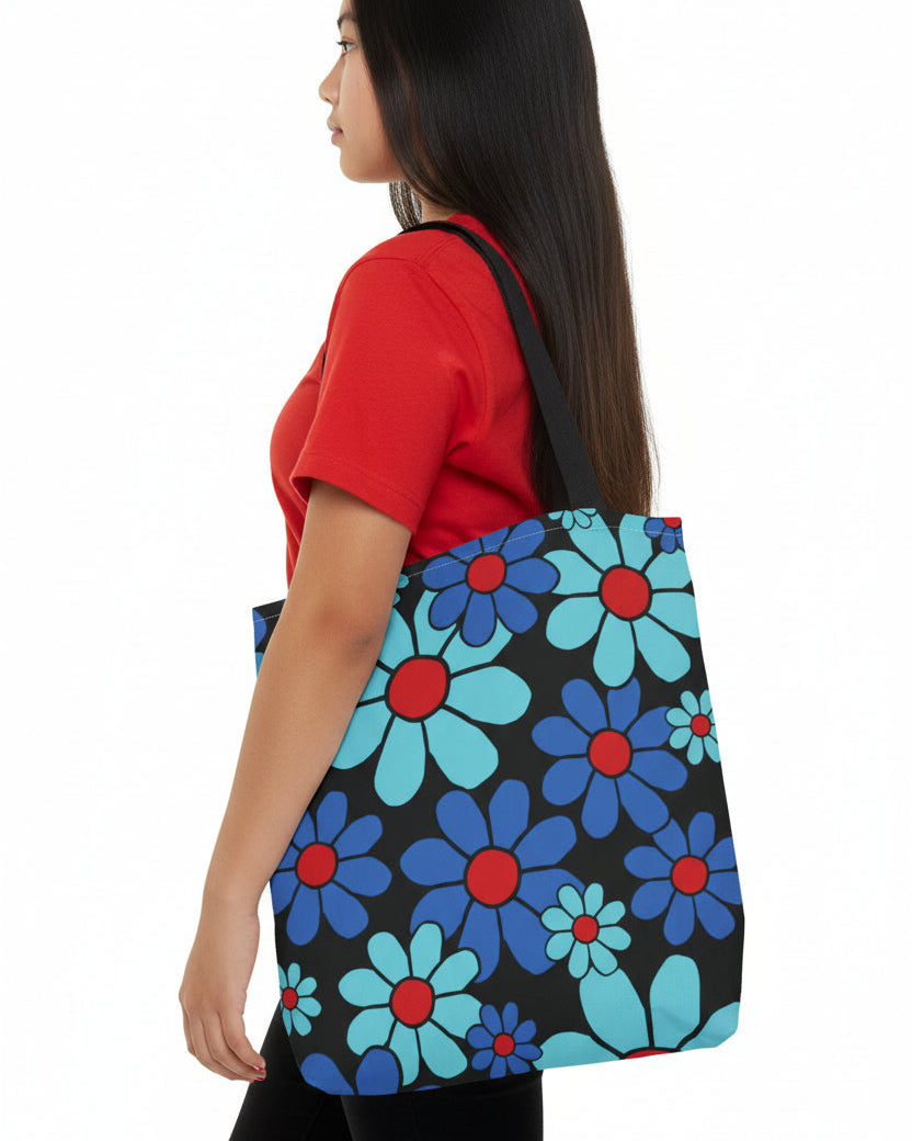 Tote Bag: Bloom Blue Red Flowers