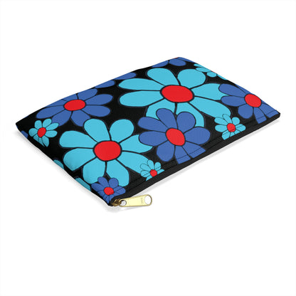 Bloom Flowers Red Flat Pouch