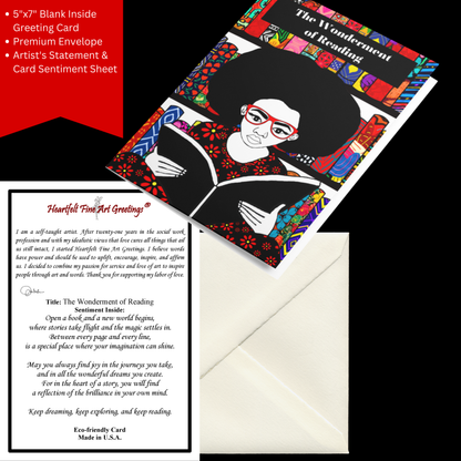 Card Title: The Wonderment of Reading